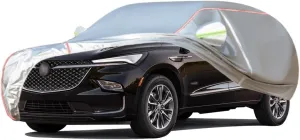 WOLWES Car Covers are Suitable for Buick Enclave SUV 2008-2024 All-Weather Windproof, Snowproof, Rainproof, UV-Protected and Breathable All-Season Universal with Side Door Zip Oxford Cloth Car Covers