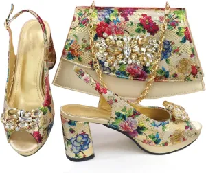 Womens 2025 Peep Toe Wedding Shoes Set Large Size Rhinestone Pumps and Big Evening Bag Party Satin Clutch Purse