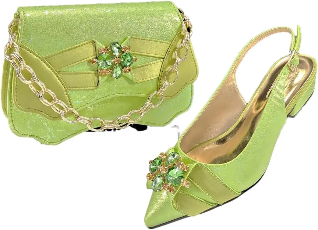 Women’S Elegant Gold Italian Pumps and Matching Bag Set with Thin Heels for Special Occasions