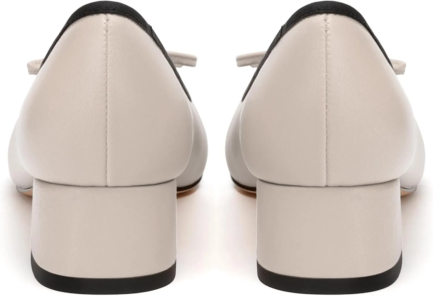 Womens Pumps, Square Toe Low Block Heel Pumps for Women, Leather Insole Comfort Daily Pump Shoes with Bow Tie 1.3"