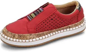 Women's Retro Casua Sneakers Garden Clogs Shoes Orthopedic Slip-On Shoes Walking Shoes Flat Casual Shoes