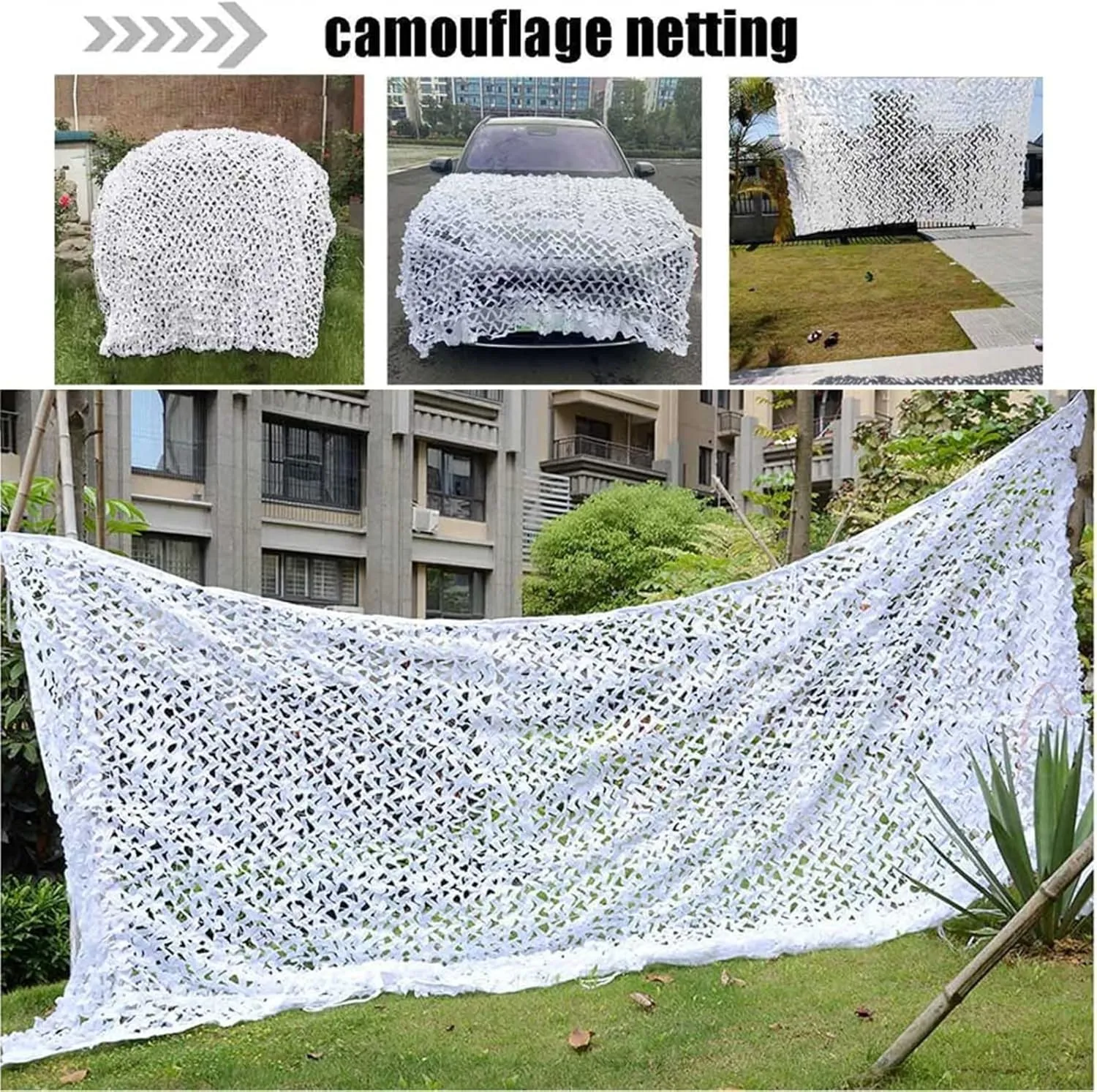 Woodland Camo Netting,Camouflage Net Outdoor,Sunblock Mesh Tarp,Quick Dry/Reinforce Double Layer,for Camping Hunting,Car Covers,Building Shelters,Sunscreen Nets,3x10m(10 * 33ft)