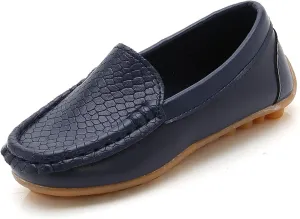 WUIWUIYU Boy's Girl's Slip-on Loafers Flats Oxford Shoes Solid Color Mocassins House Shoes