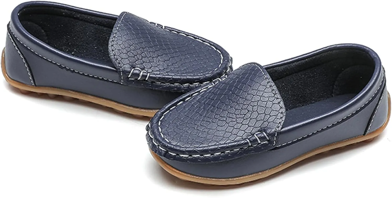 WUIWUIYU Boy's Girl's Slip-on Loafers Flats Oxford Shoes Solid Color Mocassins House Shoes