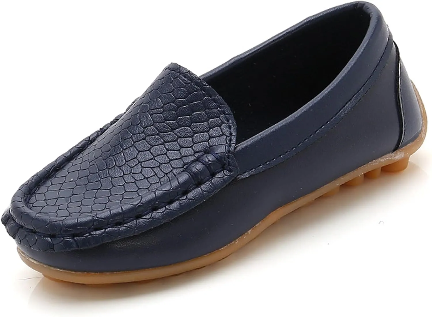 WUIWUIYU Boy's Girl's Slip-on Loafers Flats Oxford Shoes Solid Color Mocassins House Shoes