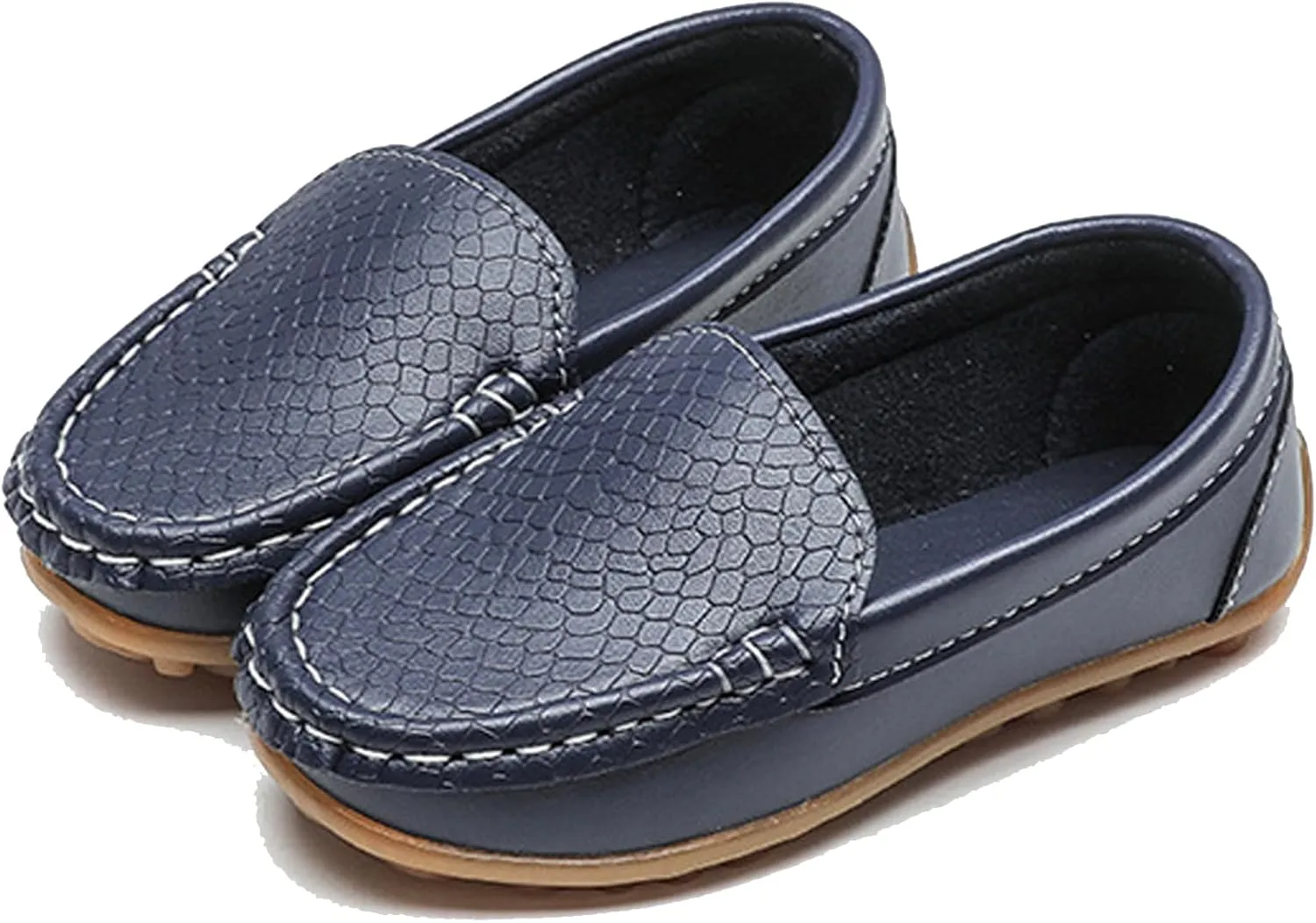 WUIWUIYU Boy's Girl's Slip-on Loafers Flats Oxford Shoes Solid Color Mocassins House Shoes