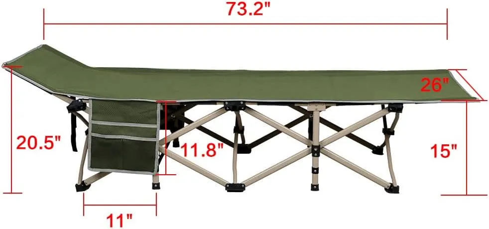 Yaheetech Folding Camping Cot, Portable Military Canvas Sleeping Bed, Outdoor Comfortable Lightweight Bed with Carry Bag for Hiking, Backpack Travel, Home & Office