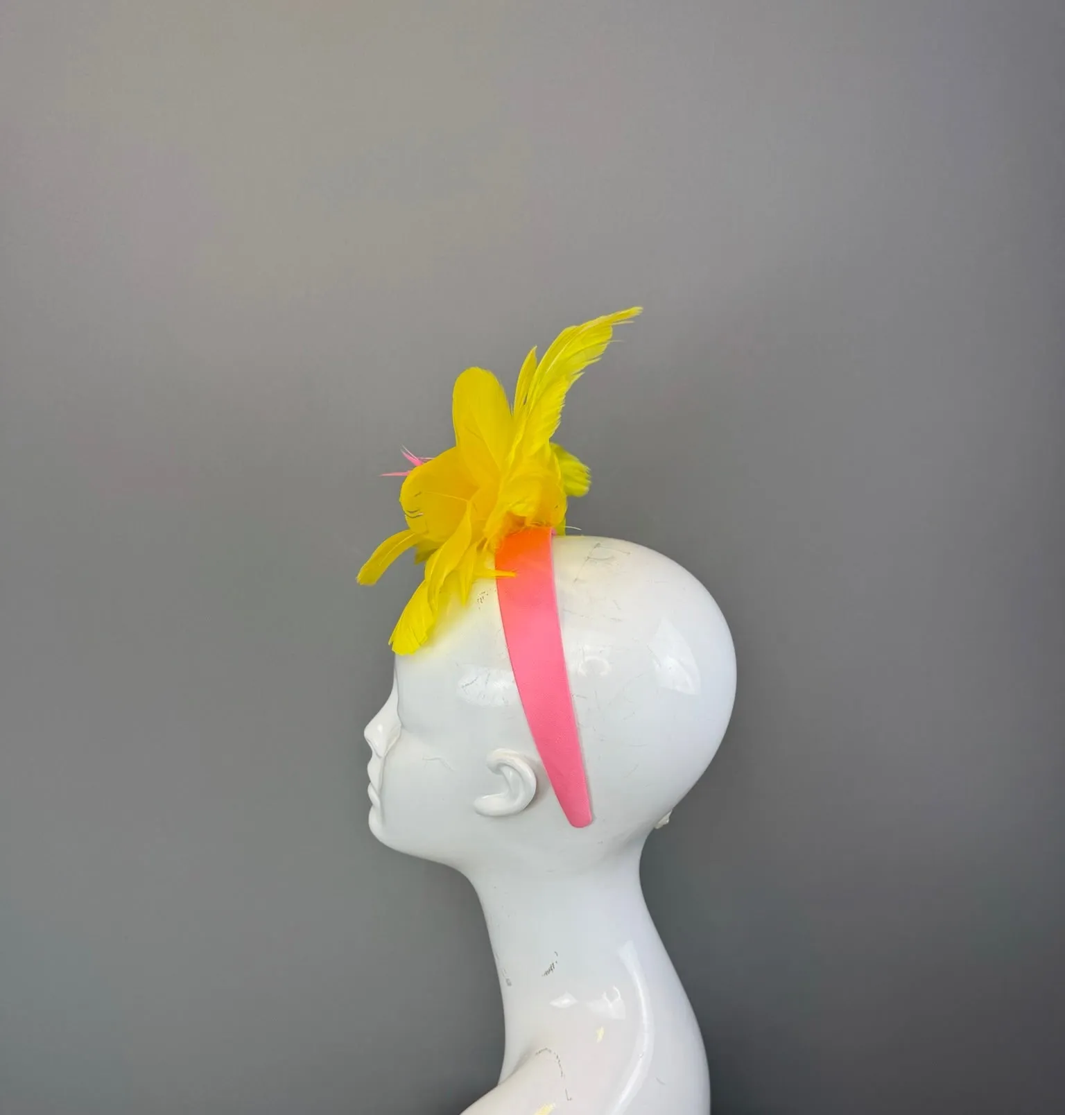 Yellow and Pink Kentucky Derby fascinator, Derby Hat Alternative (SILVER LINE)