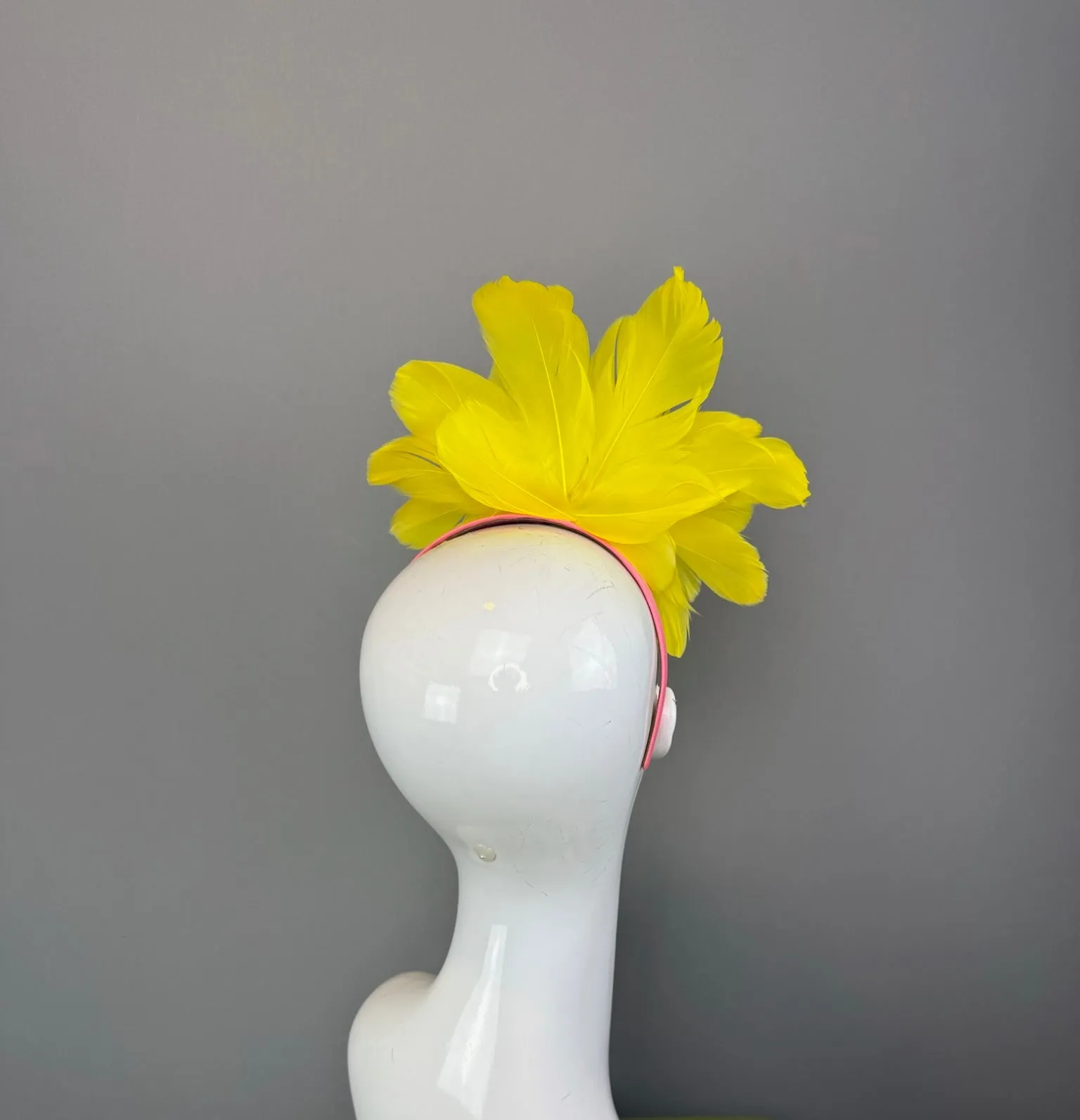 Yellow and Pink Kentucky Derby fascinator, Derby Hat Alternative (SILVER LINE)