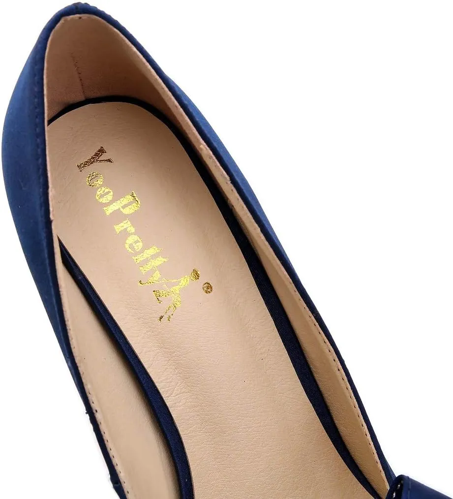 YooPrettyz Women Oversized Bow Wedding High Heels Slip On Satin Evening Bridesmaid Pumps