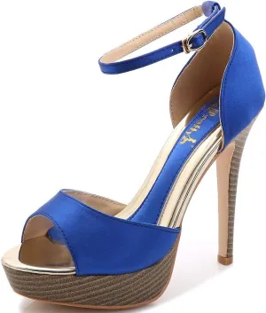 YooPrettyz Women Peep Toe Dress High Heel Ankle Strap Prom Shoes Wedding Platform Pumps