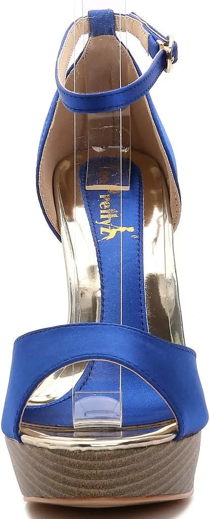 YooPrettyz Women Peep Toe Dress High Heel Ankle Strap Prom Shoes Wedding Platform Pumps