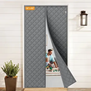 Yotache Magnetic Insulated Door Curtain for 36x82 Doors - Thermal Insulation Cover with 300D Oxford & Cotton Fill - Winter-Ready Draft Stopper to Lock Warmth/Cool Air, 38x84 Curtain