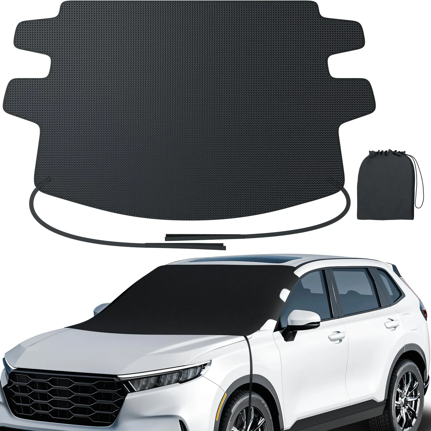 Zanch Upgrade Windshield Cover for Ice & Snow [Fast Install&Removal] 600D Oxford Fabric Against Magnetic Fit Snow, Ice, Frost, Winter Accessories - Fit for Large SUVs, MPV - XL (70''x54'')