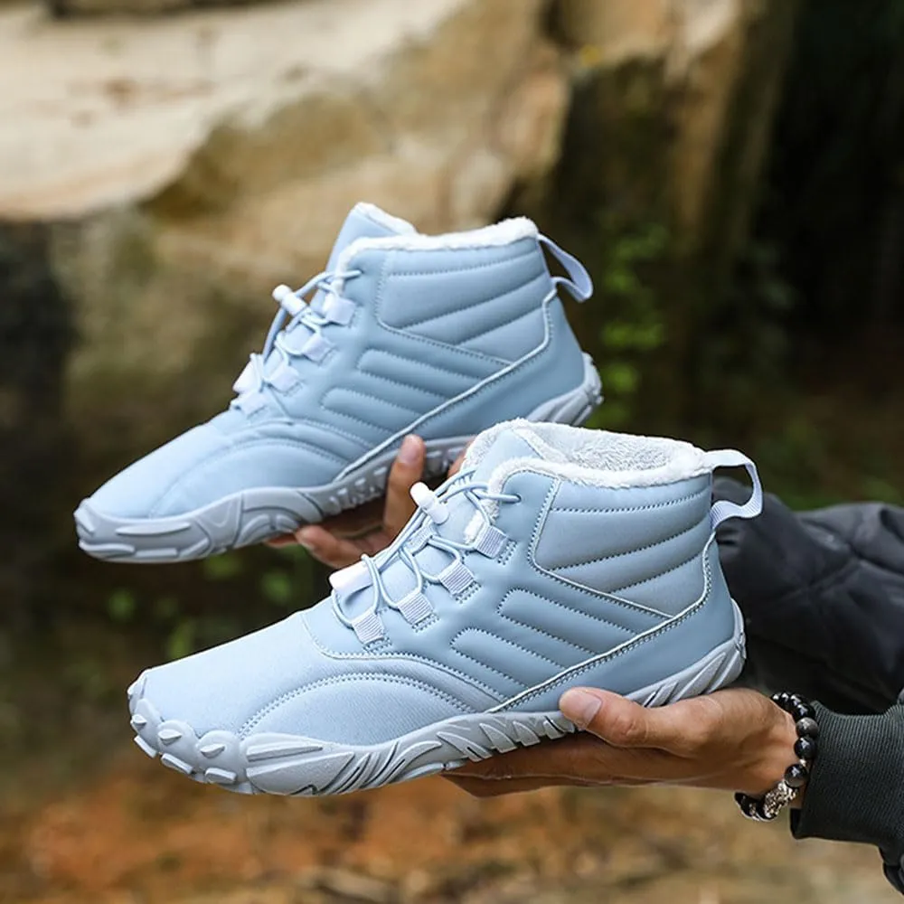 ZJQ 2025 New Winter Footwear Barefoot Shoes Women Men, Wide Toe Hiking Shoes, Non-Slip Waterproof Flexible Outdoor Sneakers