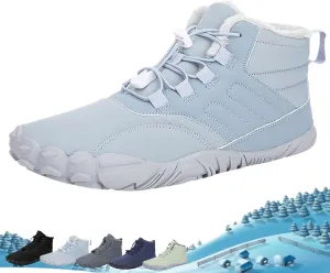 ZJQ 2025 New Winter Footwear Barefoot Shoes Women Men, Wide Toe Hiking Shoes, Non-Slip Waterproof Flexible Outdoor Sneakers