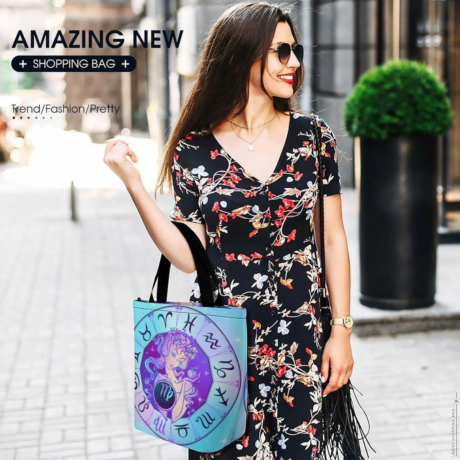 Zodiac Sign Virgo Hobo Handbags With Zipper Women's Tote Handbags