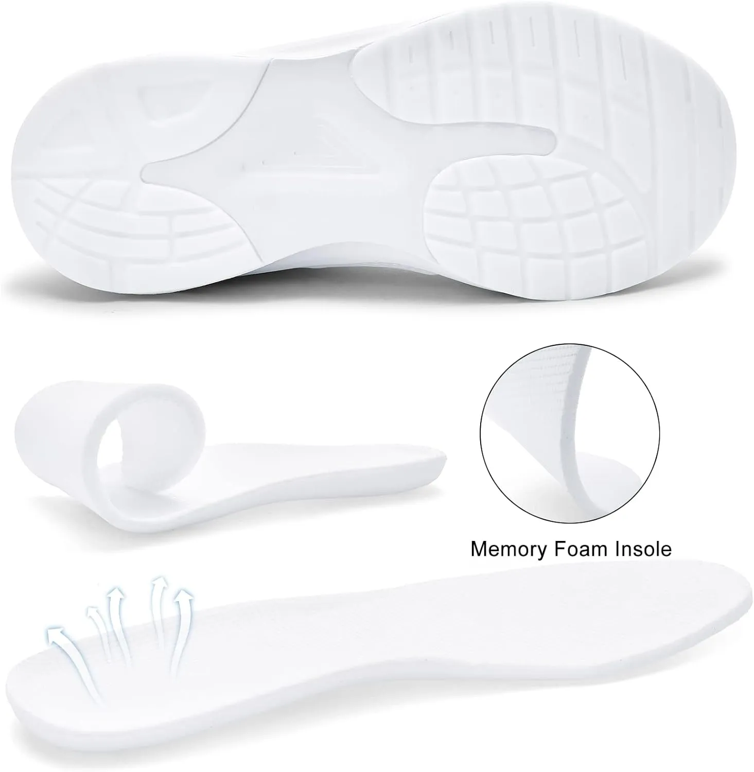 ZZS Mens White Sneaker Tennis Shoes - Slip On Running Shoes Lightweight Casual Walking Shoes for Athletic Workout Gym